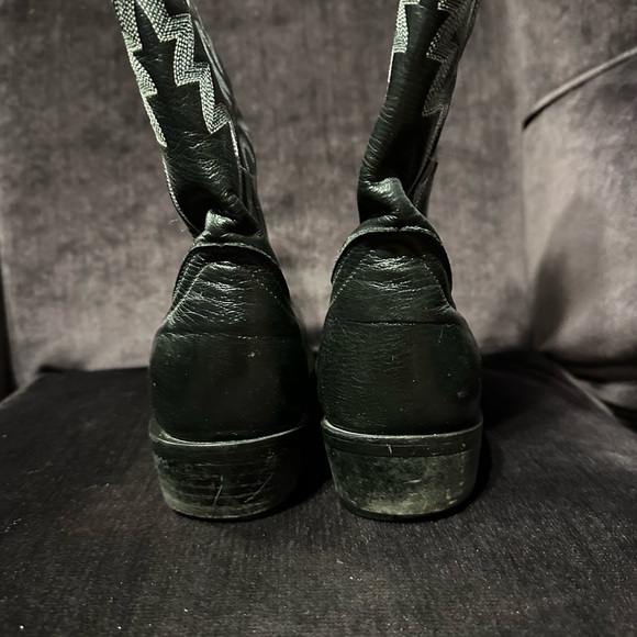 Dan Post DP2110 Black Leather Cowboy Western Boots Men's Size 9 D - embroidered - Picture 5 of 8